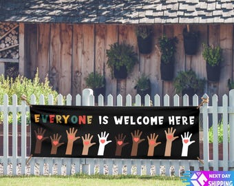 Idaho Teacher Everyone Is Welcome Here Banner, Activist Banner, Protest Banner, Outdoor Banner, Vinyl Banner, Outdoor Decor, Politic Banner