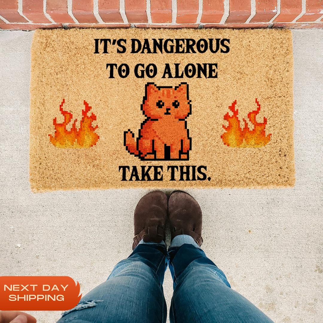 Zelda Doormat, Funny Cat Welcome Mat, Home Decor - Etsy