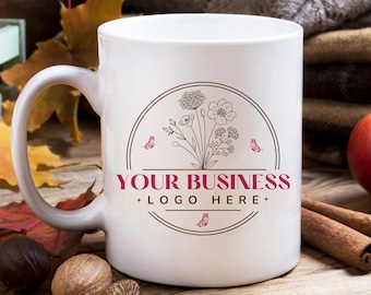 Personalized Logo Mug, Company Mug, Coffee Mug, Tea Mug, Business Logo Mug, Custom Coffee Mug, Customized Gift, Ceramic Mug, White Mug