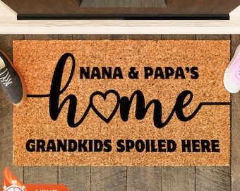 Personalized Grandparents Coir Doormat, Welcome Mat, New Home Decor