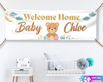 Custom Welcome Home Baby Banner, Baby Decor, Baby Announcement, Baby Gift, Baby Banner, Personalized Welcome Baby Banner, Vinyl Banner