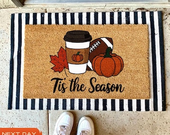 Tis The Season Doormat, Fall Decor, Autumn Decor, Autumn Door Mat, Fall Decorations, Halloween Welcome Mat, Halloween Gift, New Home Gift