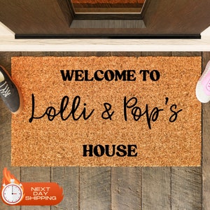 Grandparent Doormat, Welcome Doormat, Personalized Gift For Grandparent, Front Door Decor, Gift For Grandma, Custom Door Mat, New Home Decor