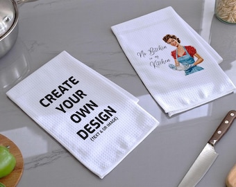 Personalized Kitchen Towel, Dish Towel, Name Dish Towel, Kitchen Decor, Housewarming Gift, Tea Towel, Home Gift, Create Your Own Design