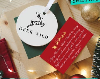 Personalized Business Logo Ornament, Custom Logo Gift, Personalized Gift, Logo Ornament, Holiday Ornament, Christmas Gift, Business Logo