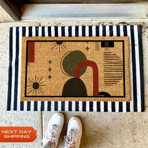 Mid Century Doormat, Retro Decor, Mid Century Decor, Modern Doormat, Mid Century Decor, Closing Gift, New Home Gift, Colorful Doormat