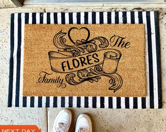 Personalized Doormat, Family Gift, Custom Doormat, Outdoor Doormat, Housewarming Gift,  Welcome Mat, Cool Gift, Front Door Decor, Home Gift