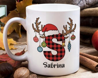 Custom Alphabet Mug, Christmas Name Cup, Personalized Gift