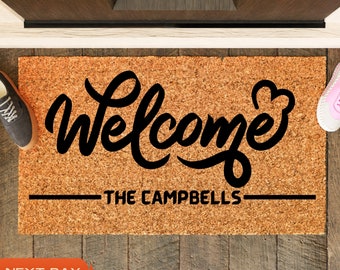 Personalized Coir Doormat, Custom Welcome Mat, New Home Gift