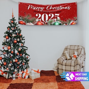Christmas Banner, Christmas Decor, Xmas Banner, Xmas Decor, Holiday Banner, Holiday Decor, Christmas Gift, Indoor Banner, Merry Christmas