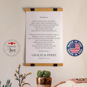 Custom Text Print, Custom Speech Canvas, Personalized Speech Print, Custom Quote Wall Art, Wedding Ceremony Print, Hanging Canvas, Home Gift