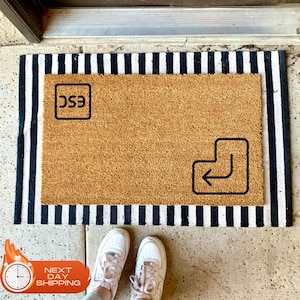 Enter Escape Doormat, Keyboard Doormat, Nerdy Gift, Welcome Mat, Cool Welcome Mat, Unique Doormat, New Home Gift, Home Decor, Closing Gift