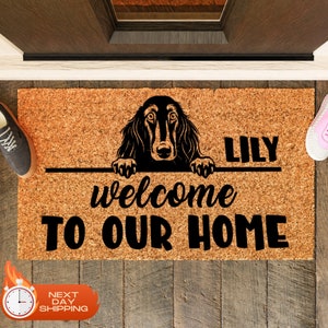 Personalized Dog Doormat, Custom Dog Breeds, Personalized Dog Gift, Dog Welcome Mat, Unique Dog Gift, Custom Doormat, Housewarming Gift