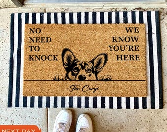 Corgi Doormat, Funny Welcome Mat, Dog Lover Gift