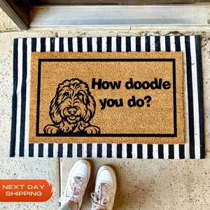 How Doodle You Do Welcome Mat, Labradoodle, Pet Gift, Dog Decor, Dog Welcome Mat, Dog Mom Gift, Dog Lover Gift, Doodle Doormat, Patio Decor