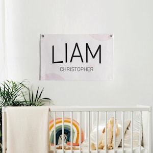 Custom Boho Name Sign, Baby Name Sign, Nursery Wall Art, Baby Name Flag, Personalized Gift, Baby Name Banner, Canvas Name Flag, Name Sign