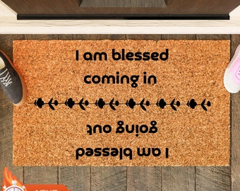 I Am Blessed Doormat, Housewarming Gift, Welcome Door Mat, New Home Gift, Front Door Doormat, New Home Decor, Front Door Decor, Closing Gift