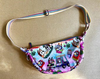 Blauwe heeler-crossbodytas