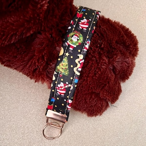 Christmas Santa keychain wrist lanyard
