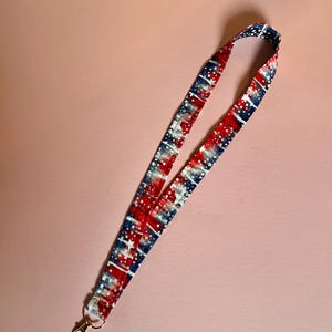 Red White and Blue Star Lanyard