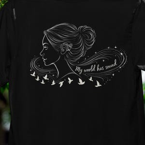 My World Has Sound – Cochlear Implant Awareness Line Art Shirt