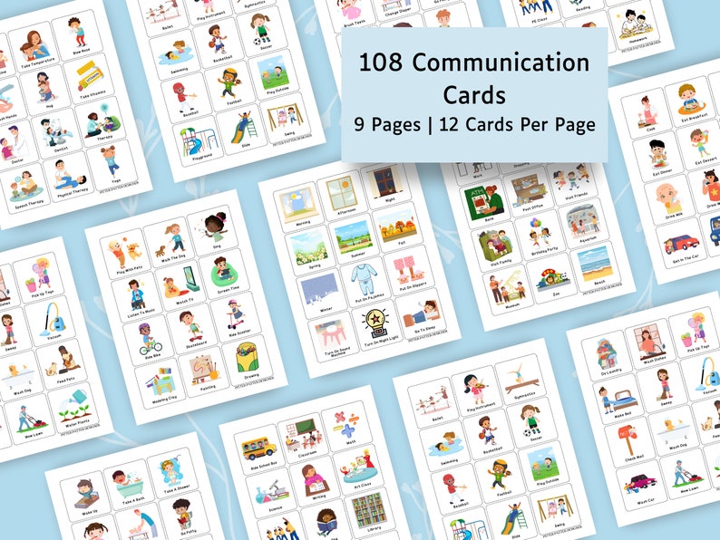 Printable Daily Routine Cards for Kids, Visual Schedule Boards for Non ...