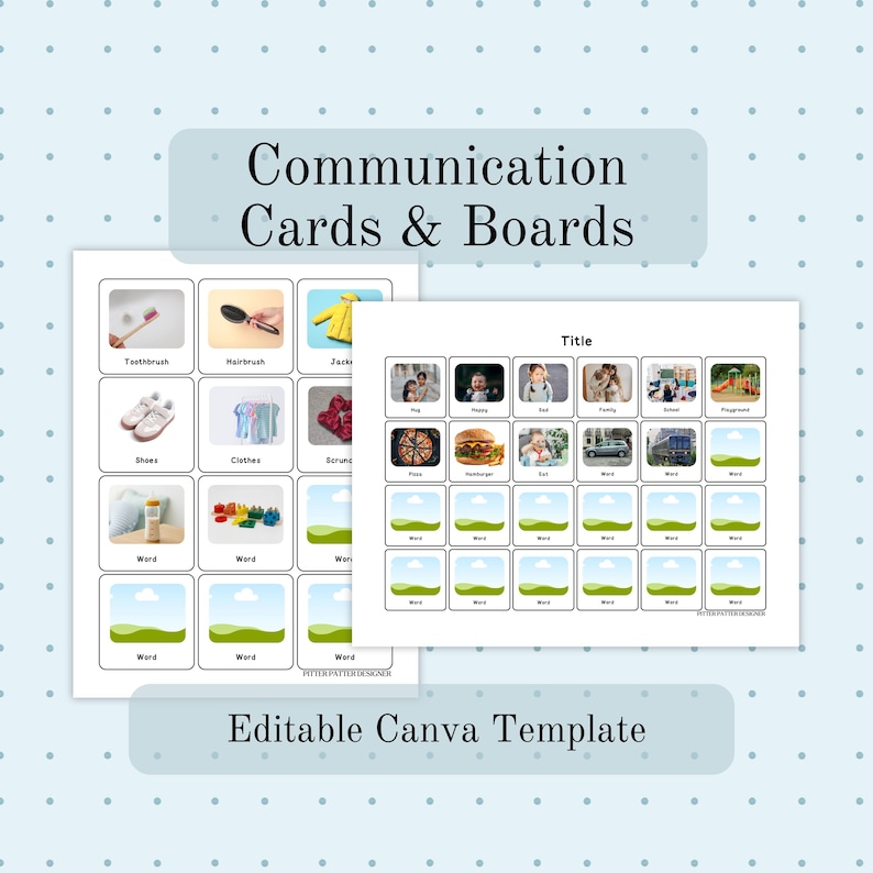 Editable Template for Communication Cards and AAC Boards for Non Verbal ...