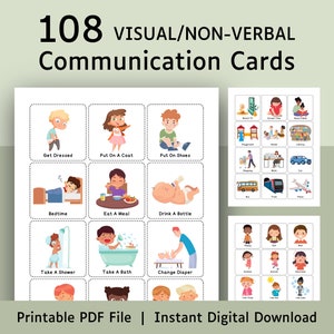 Visuele-communicatiekaarten voor autisme, afdrukbare non-verbale flitskaarten voor OC-bord voor peuters Schema en dagschema voor kinderen