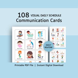 Schede stampabili per la routine giornaliera dei bambini, tabelle visive per la comunicazione non verbale nell'autismo, schede per bambini piccoli, in età prescolare e all'asilo nido.
