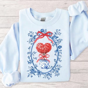 Chinoiserie Valentines Toile Red Heart PNG Blue Chinoiserie Toile Red Toile Flower Heart Frame PNG Coquette Bow Red Valentines LoveGalentine