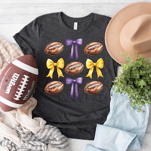 Gold Yellow Purple Coquette Football PNG Bow Louisiana Football PNG Tiger Football PNG Football Bow Yellow Football Bow Gold Coquette