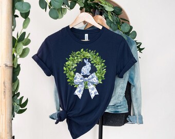 Chinoiserie Easter Wreath Coquette Bow PNG Grand millennial Bunny Easter PNG Toile Easter Preppy Girly Easter Rabbit Bow PNG Chinoiserie Bow