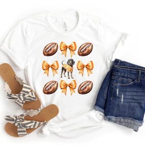 Oranje voetbalcoquette Bow Smokey, Tennessee Orange Vols voetbal, voetbalseizoen TN Vols Knoxville Smoky Dog Neyland png preppy