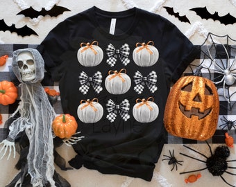 Halloween PNG Pumpkin PNG Coquette Pumpkin Bow PNG Plaid Bow png Pumpkin png Halloween and Fall png White Pumpkin Orange Coquette Bow png