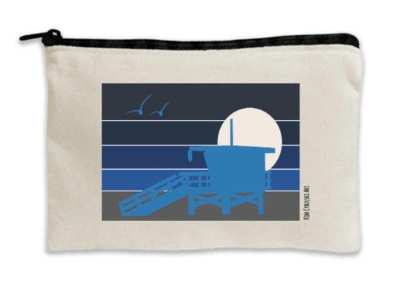 LGTower Night - Canvas Zipper Pouch 5x7