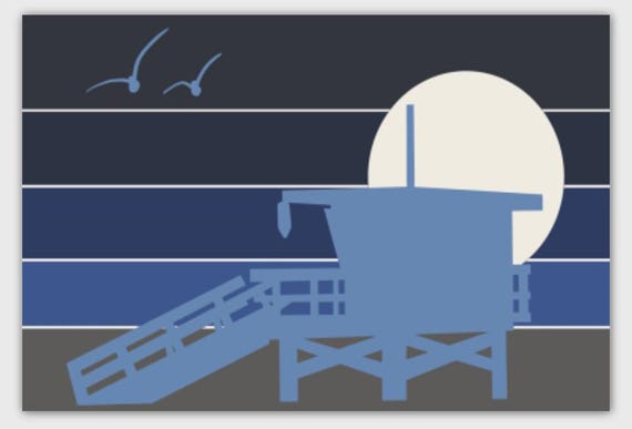 LG Tower Night - Postcard