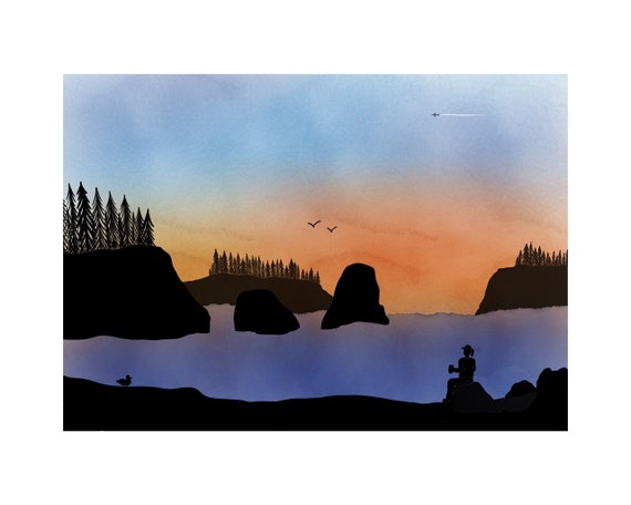 Sunset Cove - Gliclée Fine Art Print - 8x10 - signed