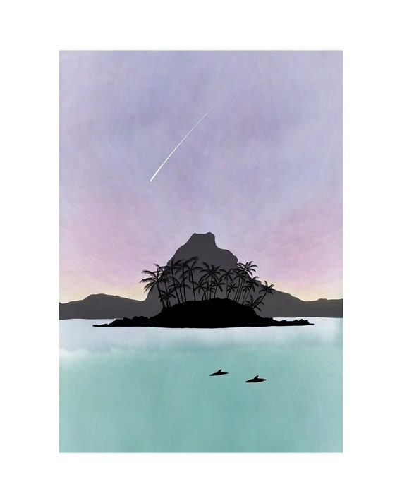 Island Sunset - Gliclée Fine Art Print - 8x10 - signed