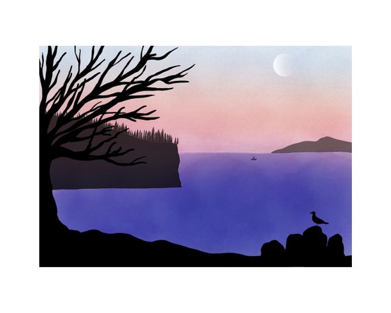 Tree + Gull - Gliclée Fine Art Print - 8x10 - signed