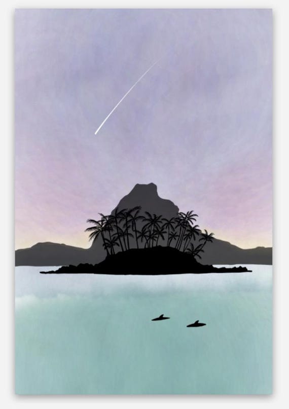 Island Sunset - Vinyl Sticker