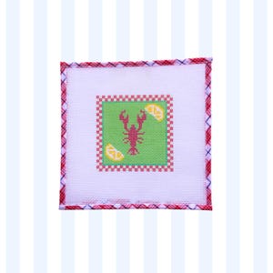 Lobster Boil-naaldpuntonderzetters – 13 mesh handgeschilderd of bedrukt canvas