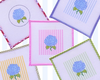 Hortensia-naaldpunt met de hand geschilderd of bedrukt canvas van 13 mesh