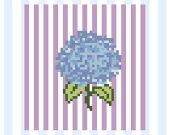Digital Chart of Hydrangea Needlepoint Guide 13 mesh