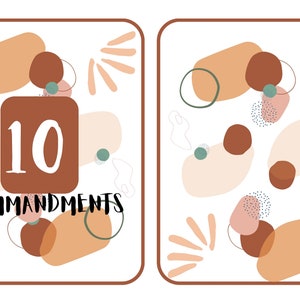 TEN COMMANDMENTS Cards for Kids FULLY made products. Print•Cut•Lamination included