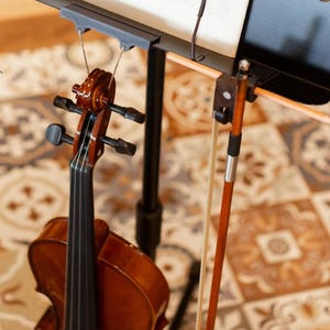 Violin Viola Holder: Music Stand Bow and Pencil Organizer