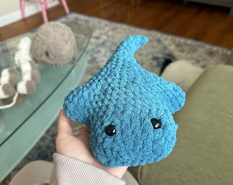 Blue stingray crochet plushie