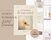 Anxiety Workbook, Mental Health Ebook, Coaching Worksheets, Printable, Digital Product