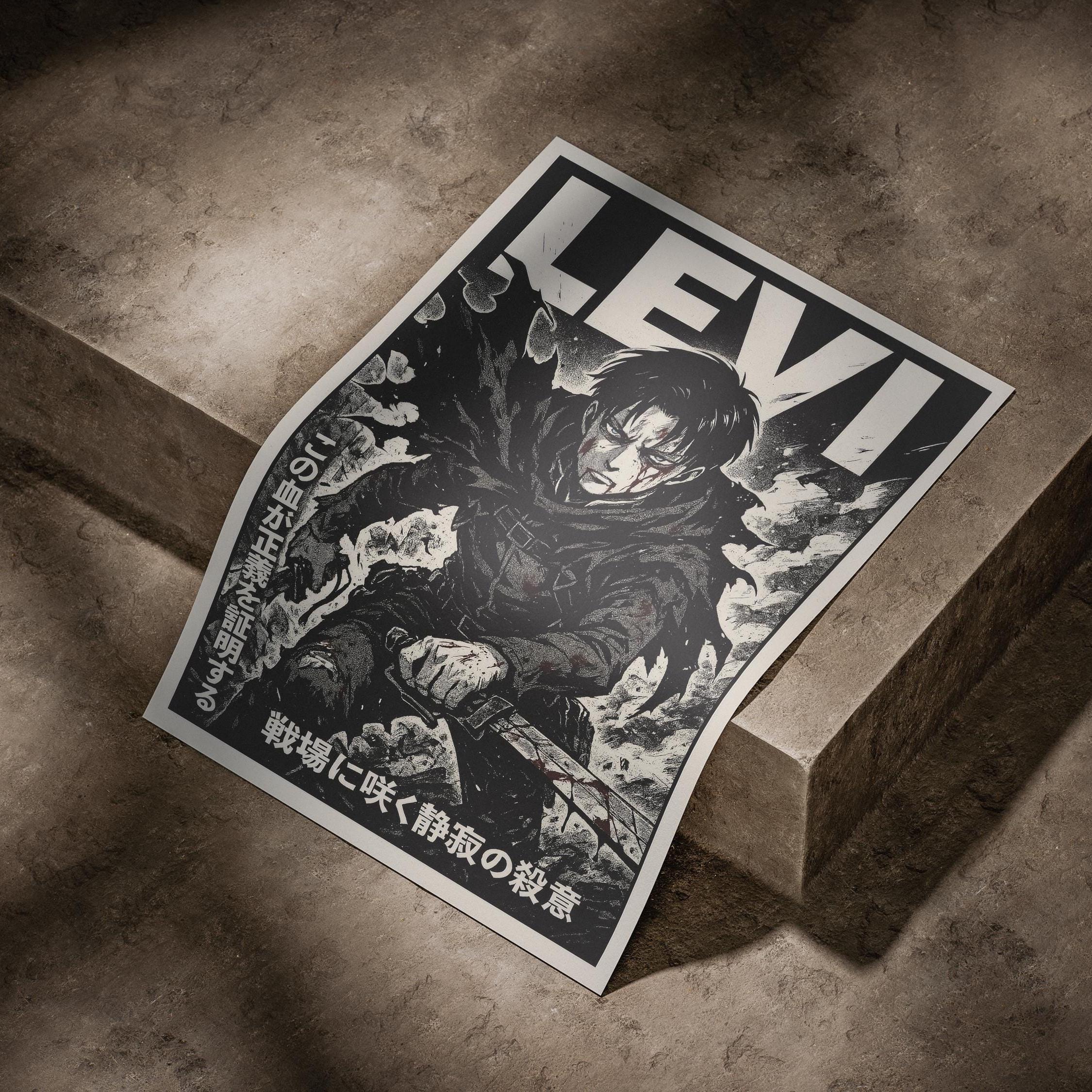 Levi From Attack on Titan Digital Poster- AOT- Captain Levi - Etsy