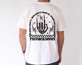 Vaterschafts-Rock-Shirt, so oder so sind wir rockiges Shirt, aint keine Kapuze wie Vaterschafts-Shirt, Skelett-Papa-Shirt, Rocker-Papa-Shirt