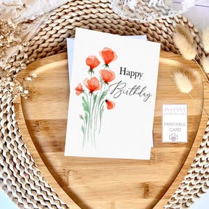 Carte d'anniversaire fleur délicate, voeux d'anniversaire fleur romantique pour elle, message d'anniversaire botanique élégant pour un cher ami.